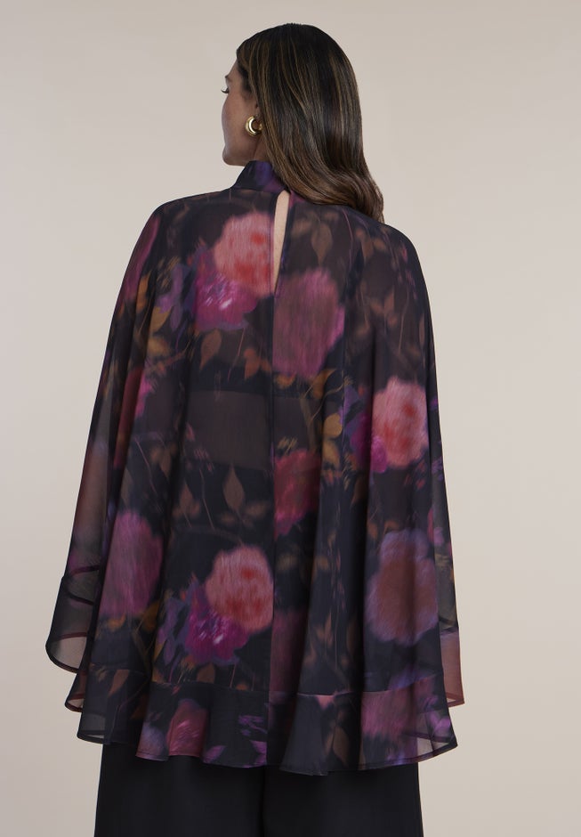 Ruffle Detail Asymmetrical Cape image number 1