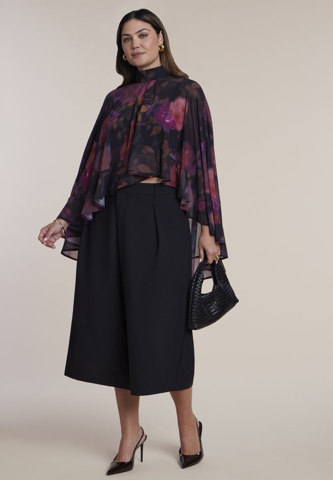 Ruffle Detail Asymmetrical Cape image number 2