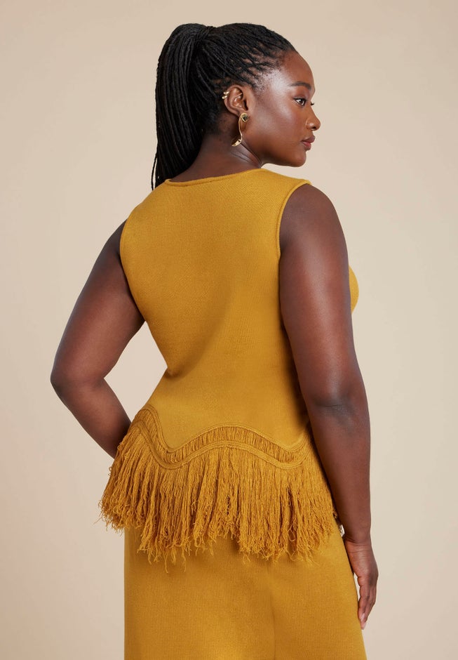 Fringe Hem Sweater Top image number 1