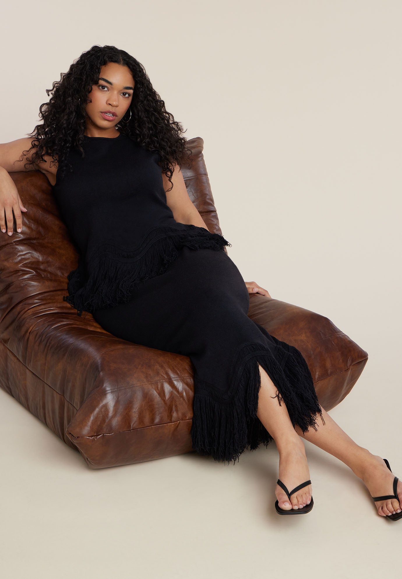 Fringe Hem Sweater Top image number 3