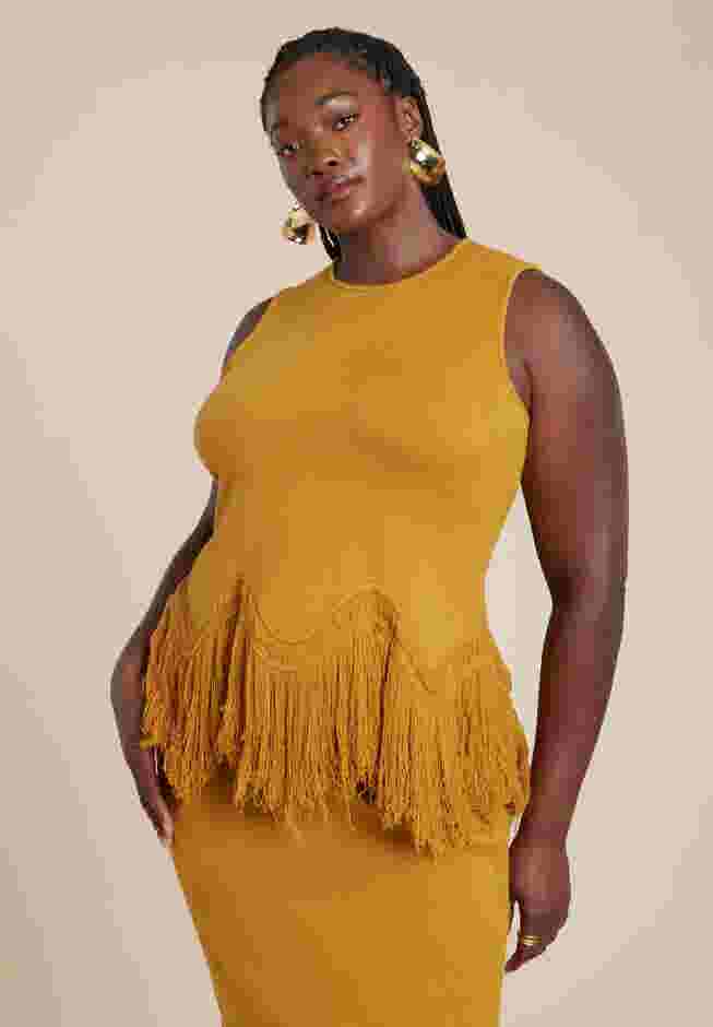 Fringe Hem Sweater Top image number 0