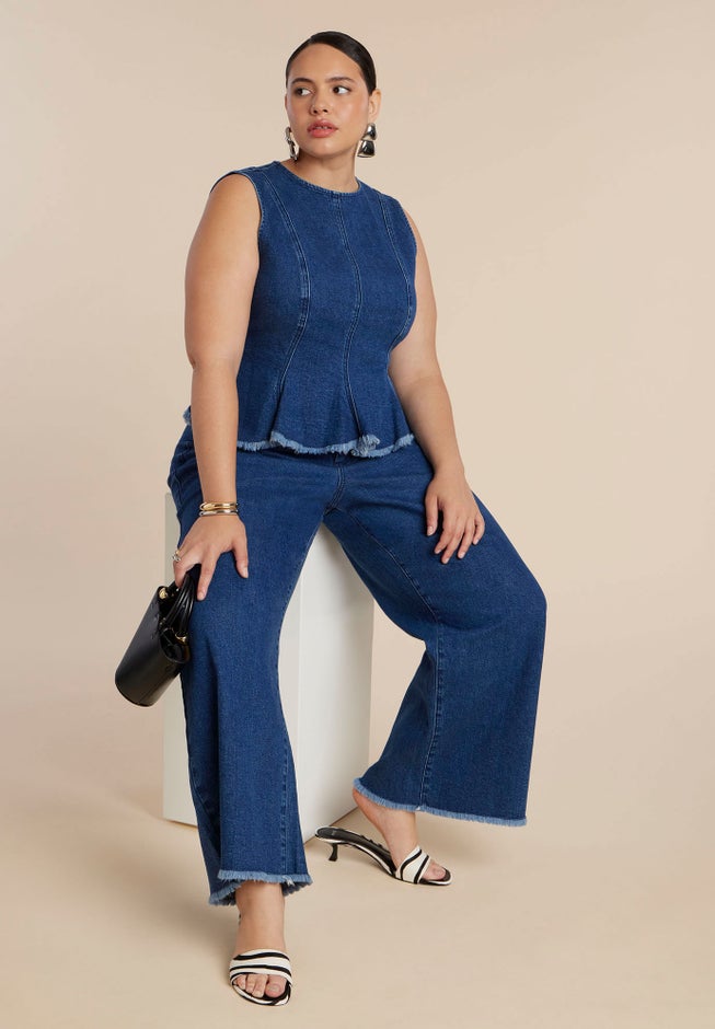 Wide Leg Comfort Stretch Jean image number null