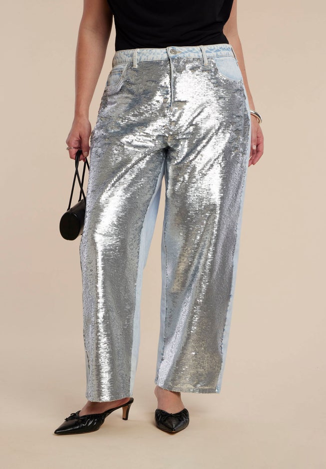 Sequin Front Jean image number 1