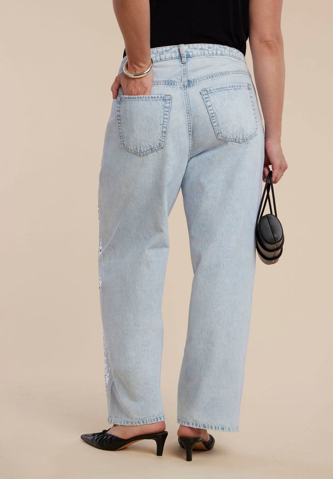 Sequin Front Jean image number 2