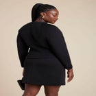 Strong Shoulder Nipped Waist Scuba Jacket image number null