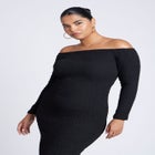 Off Shoulder Textured Dress image number null