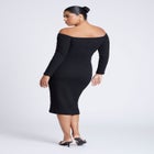 Off Shoulder Textured Dress image number null