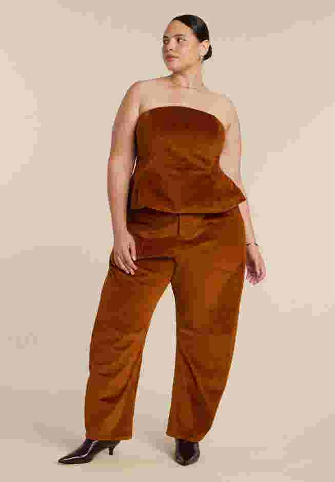 Corduroy Barrel Leg Pants image number 2