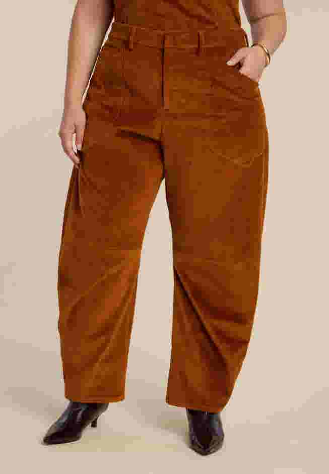 Corduroy Barrel Leg Pants image number 0