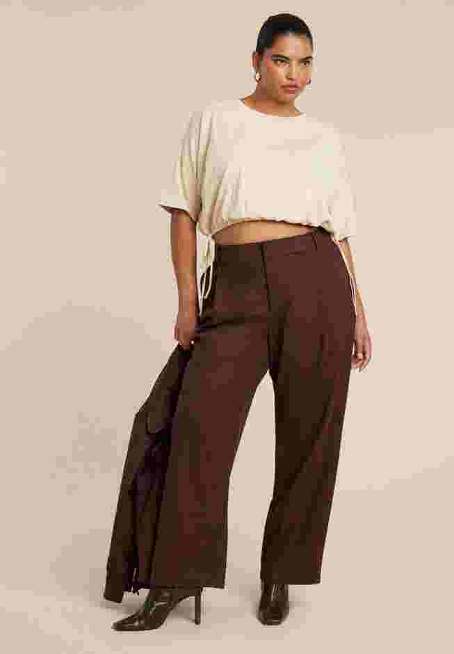 Faux Suede Wide Leg Pant image number 0