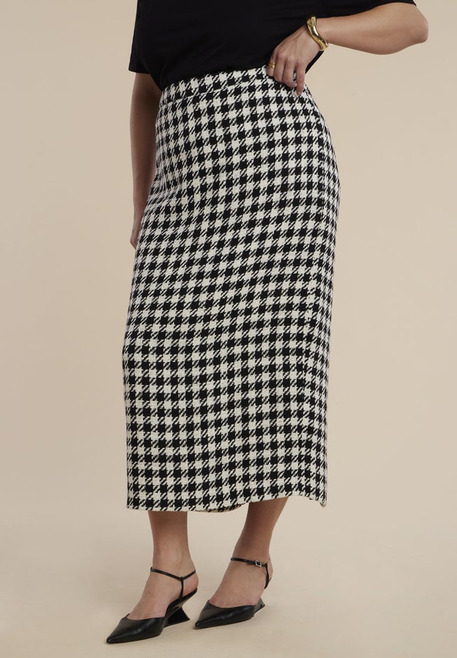 Houndstooth Column Maxi Skirt image number 1