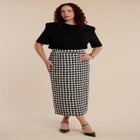 Houndstooth Column Maxi Skirt image number null