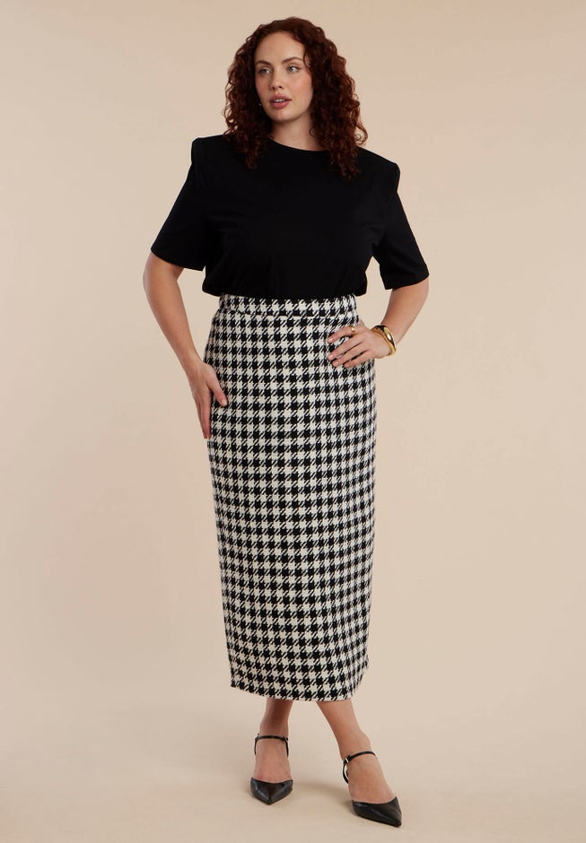 Houndstooth Column Maxi Skirt image number 3