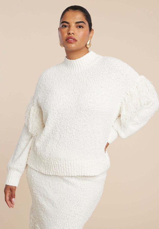 Shoulder Fringe Detail Sweater image number 1