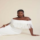 Textured Fringe Sweater Dress image number null