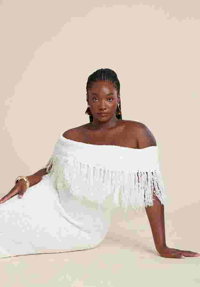 Textured Fringe Sweater Dress image number 5