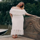 Textured Fringe Sweater Dress image number null