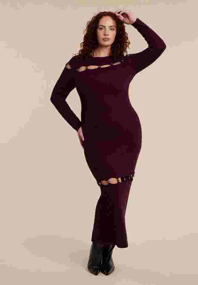 Beaded Cutout Sweater Dress image number 1