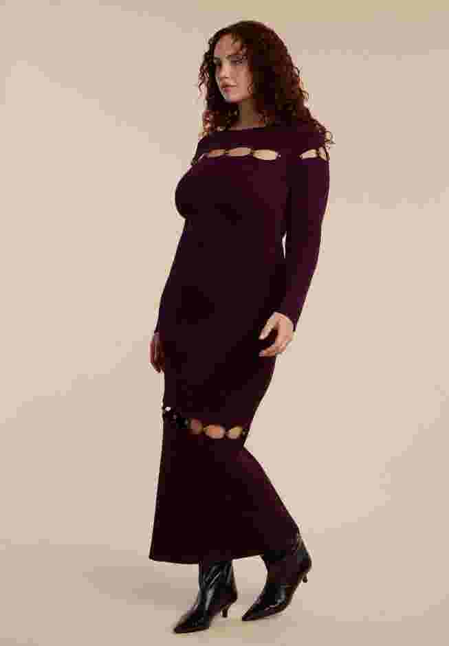 Beaded Cutout Sweater Dress image number 2