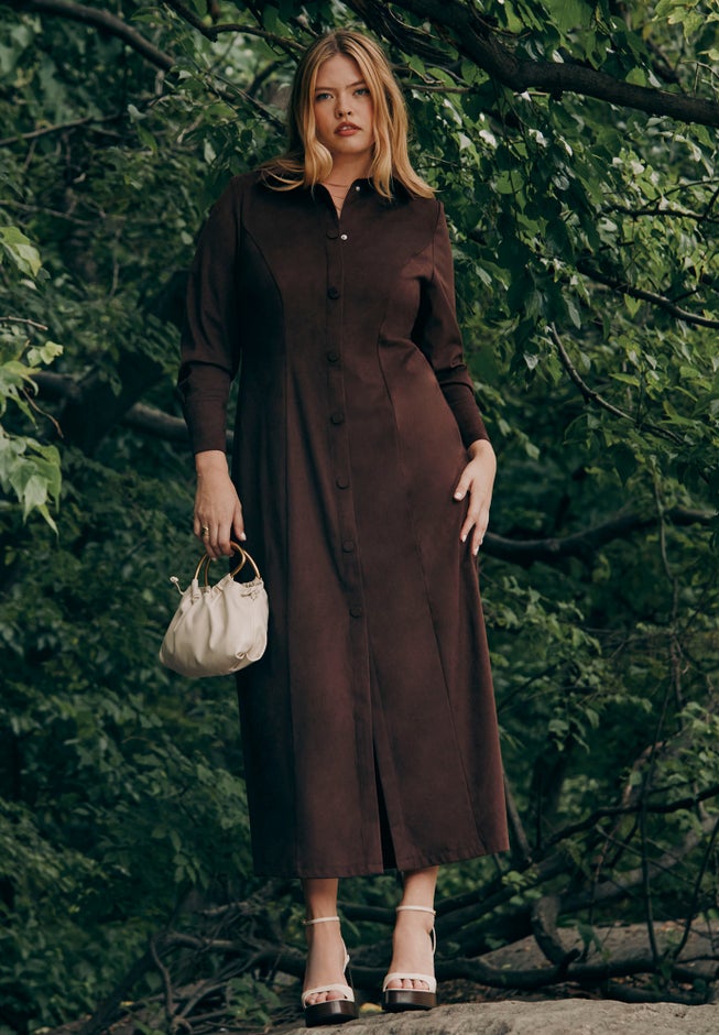 Suede Shirt Dress image number 0