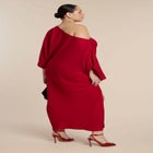 Exaggerated Sleeve Draped Maxi Dress image number null