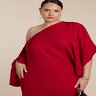 Exaggerated Sleeve Draped Maxi Dress image number null