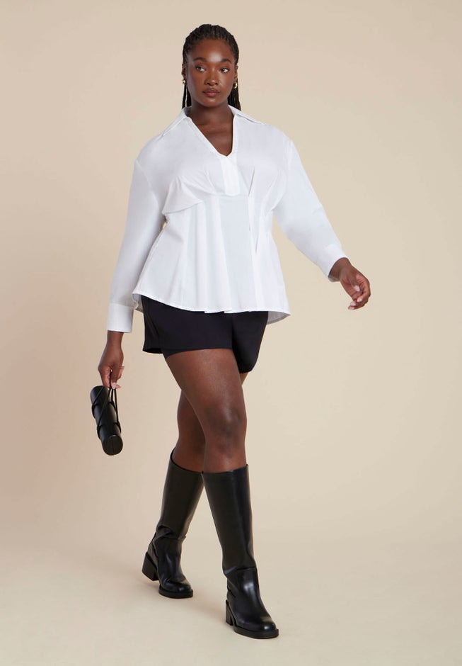 Pleated Poplin Blouse image number 3