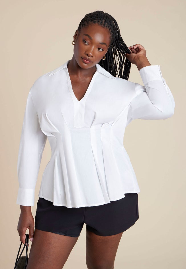 Pleated Poplin Blouse image number 0
