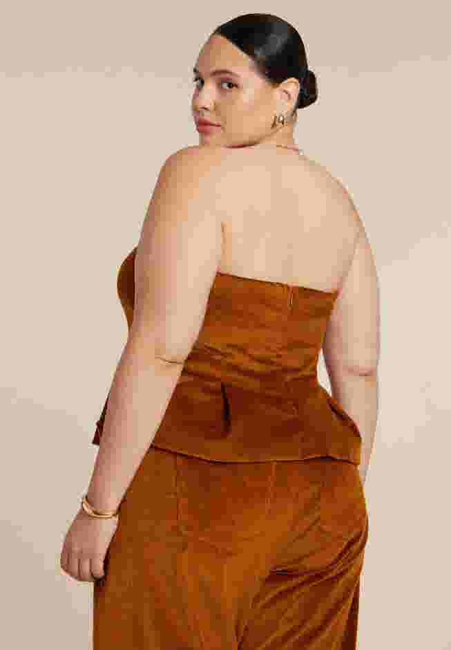 Corduroy Peplum Bustier image number 2