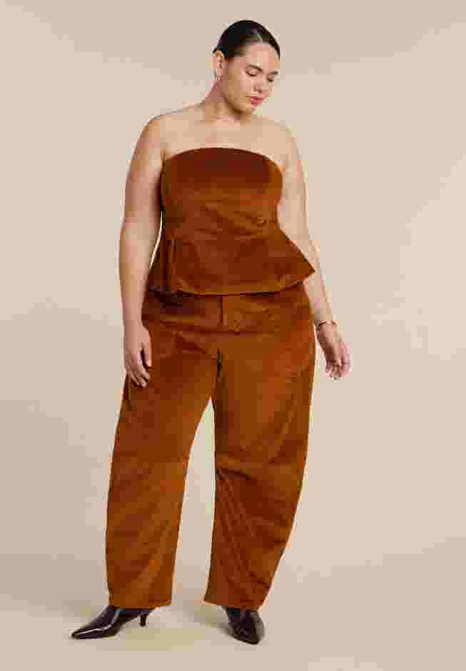 Corduroy Peplum Bustier image number 3