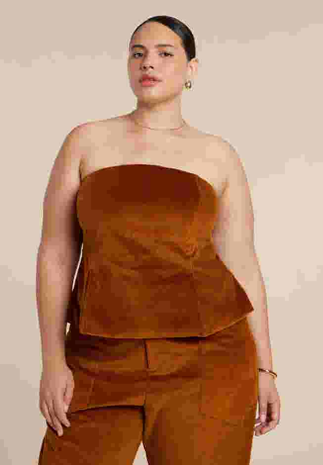 Corduroy Peplum Bustier image number 0