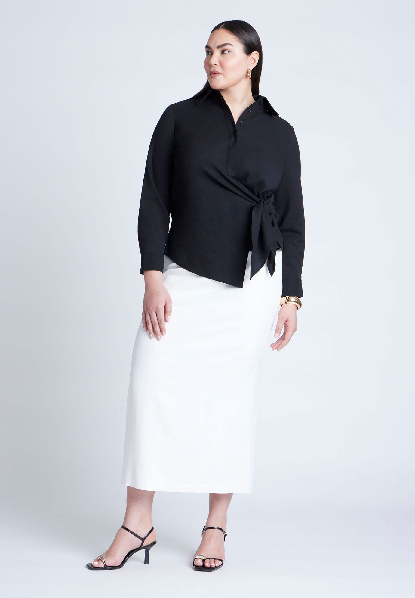 Hip Tie Collared Shirt image number 2