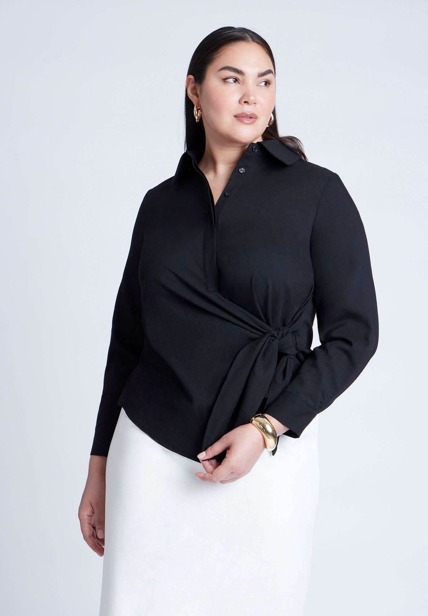 Hip Tie Collared Shirt image number 0