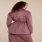 Faux Suede Tassel Belted Blazer image number null