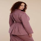 Faux Suede Tassel Belted Blazer image number null