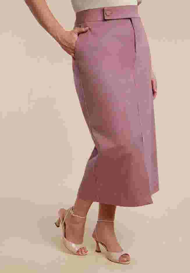 Faux Suede Midi Column Skirt image number 1