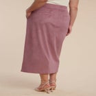 Faux Suede Midi Column Skirt image number null