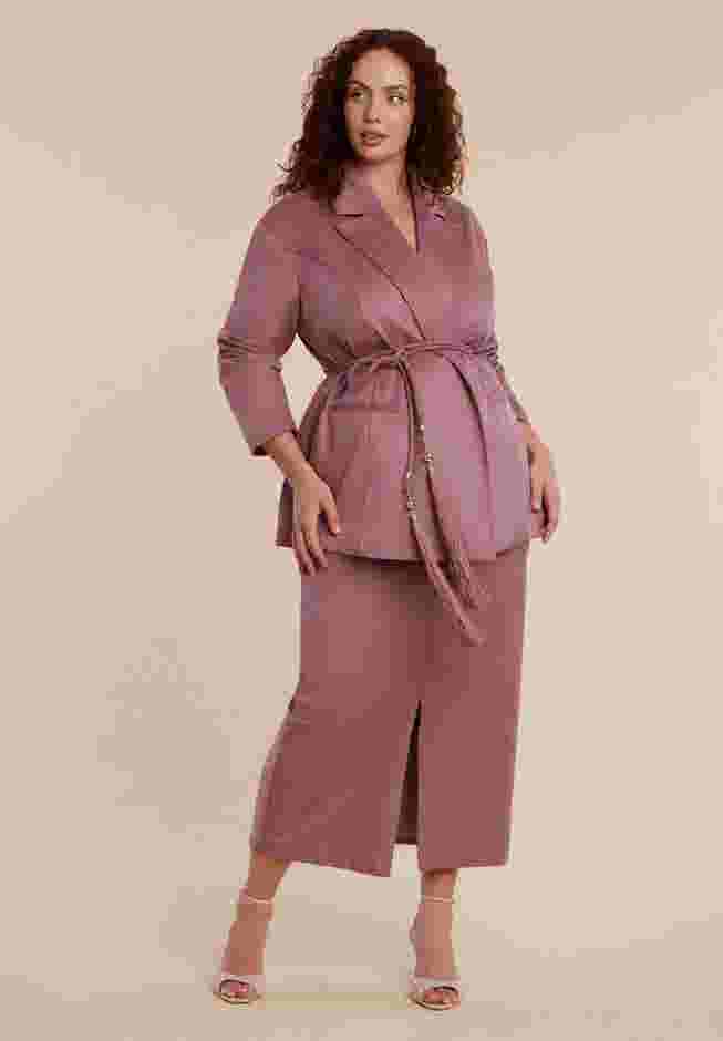 Faux Suede Midi Column Skirt image number 3