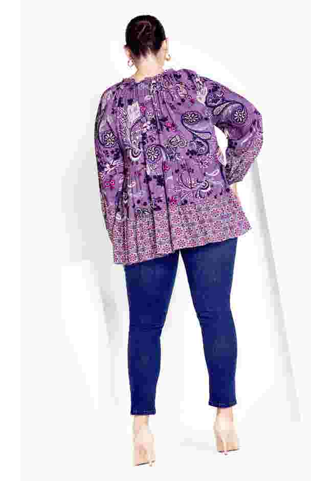 Imari Empire Waist Spliced Top image number 1