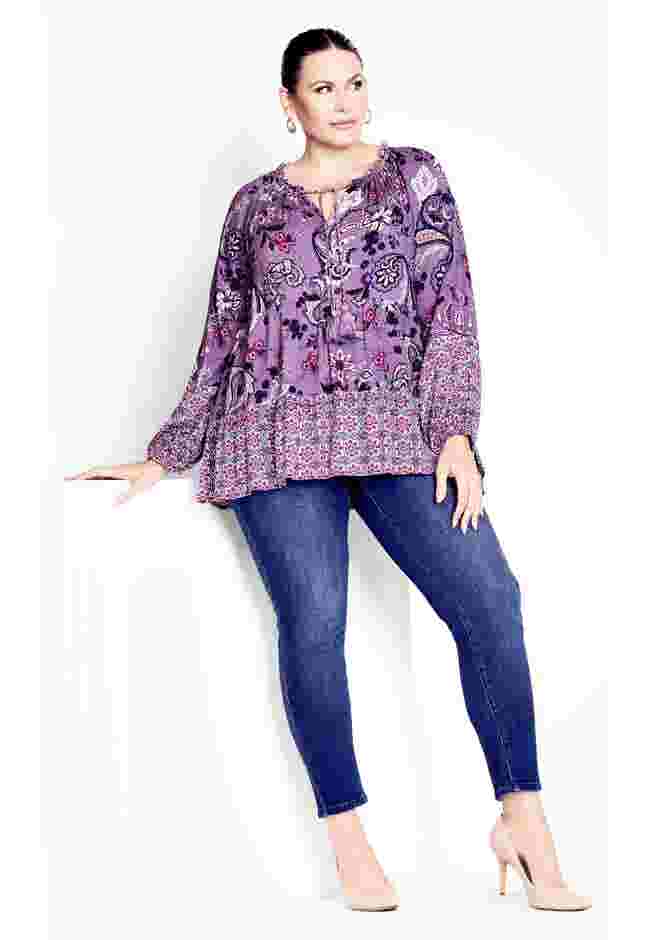 Imari Empire Waist Spliced Top image number 3