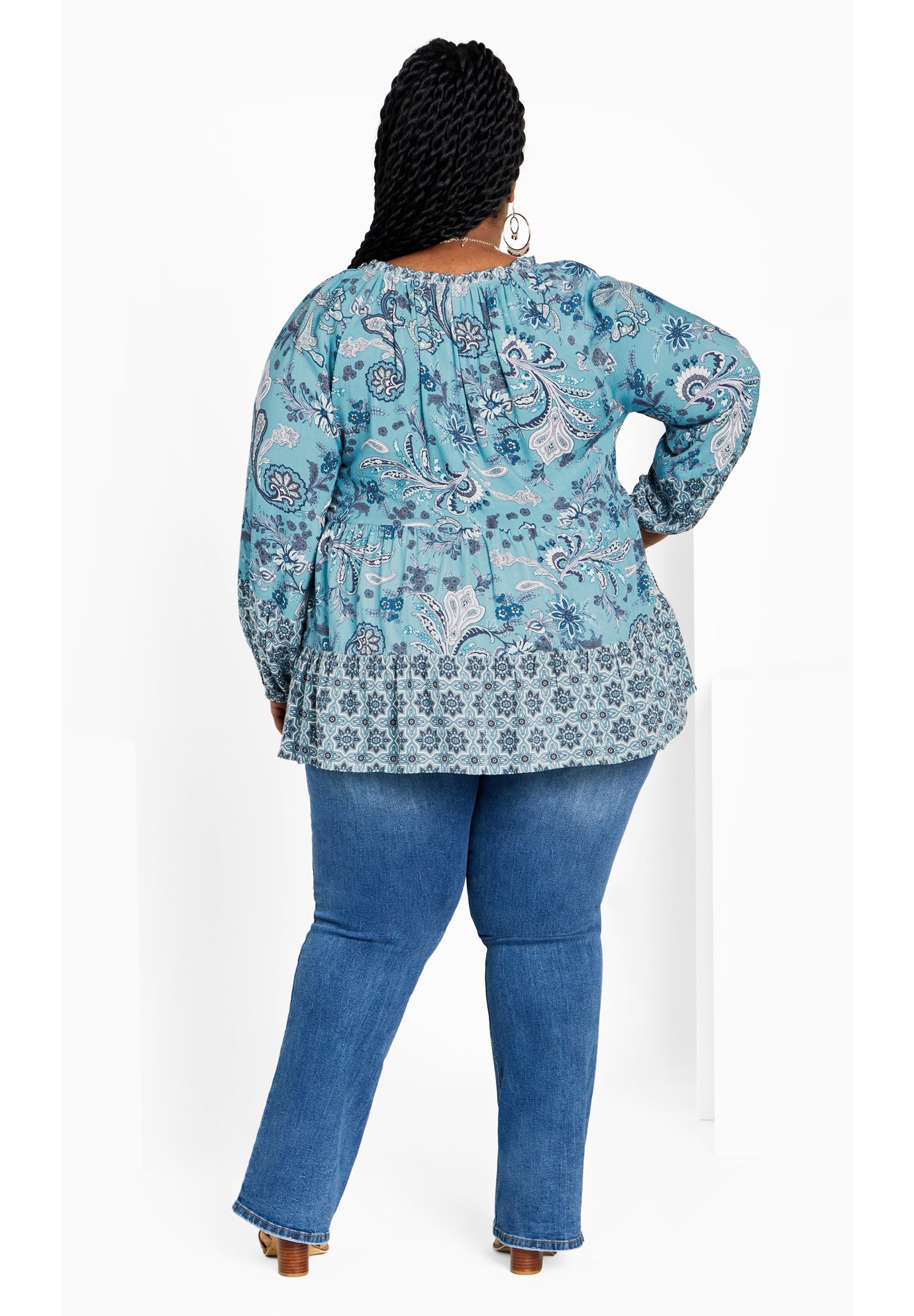 Imari Empire Waist Spliced Top image number 1