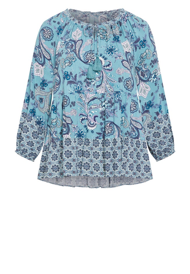 Imari Empire Waist Spliced Top image number 2