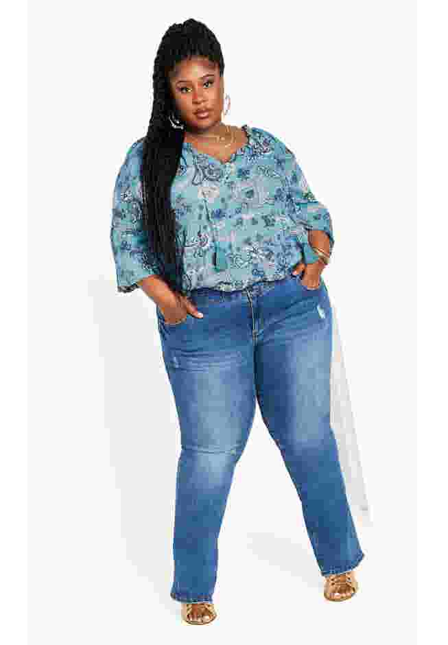 Imari Empire Waist Spliced Top image number 3