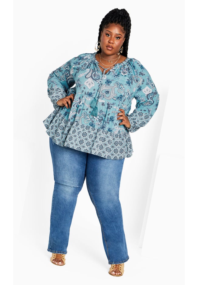 Imari Empire Waist Spliced Top image number 4