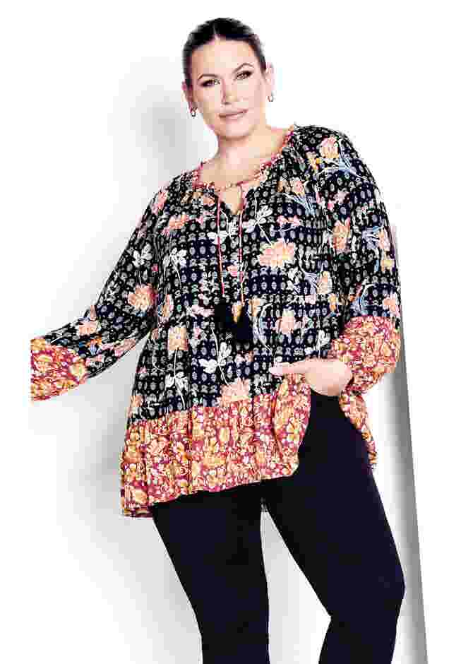 Imari Empire Waist Spliced Top image number 0
