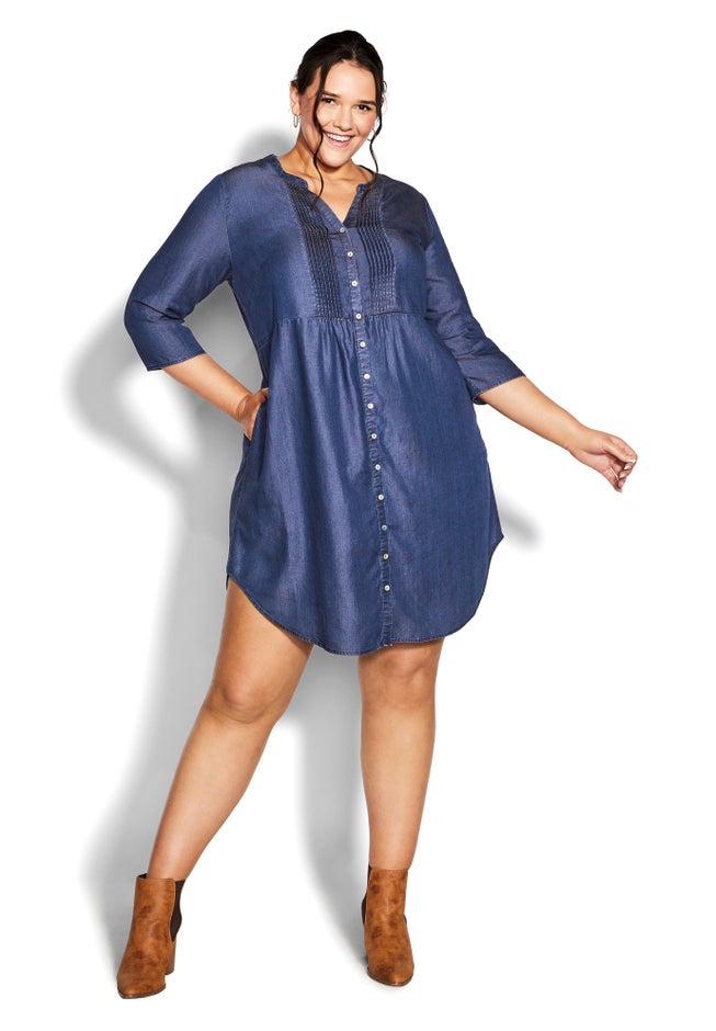 Mae Pintuck Shirtdress image number null