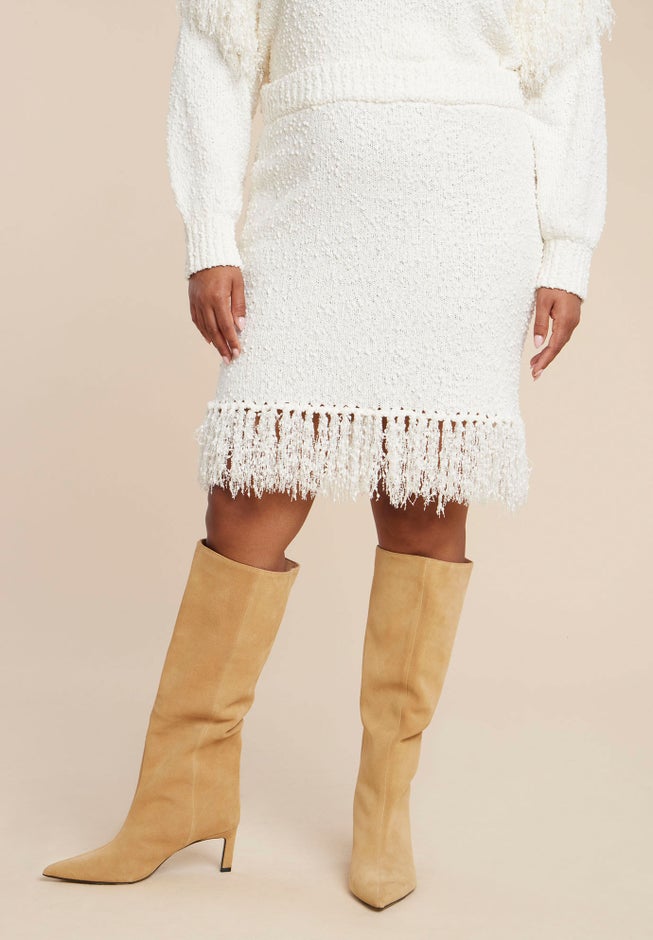 Looped Fringe Sweater Mini Skirt image number 2