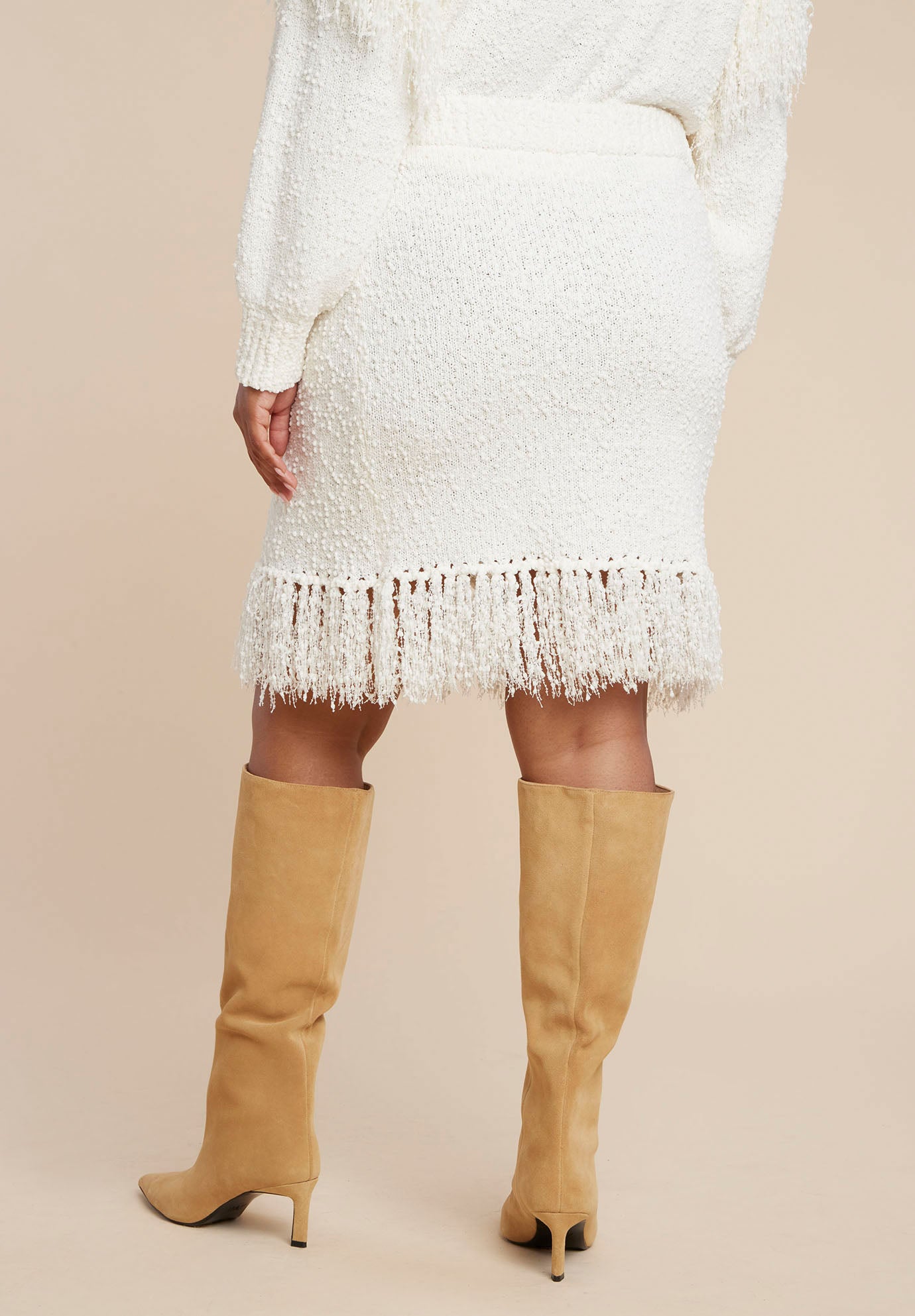 Looped Fringe Sweater Mini Skirt image number 3