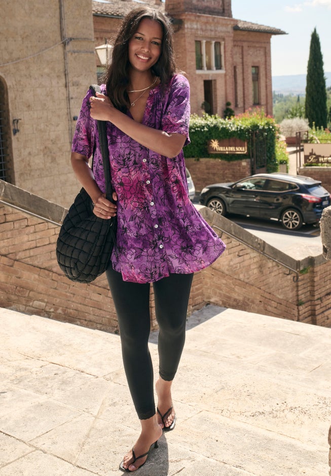 Plus Size Essential Stretch Ankle Length Pull-On Legging image number 4