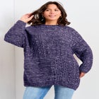 Charli Drop Shoulder Cable Sweater image number null